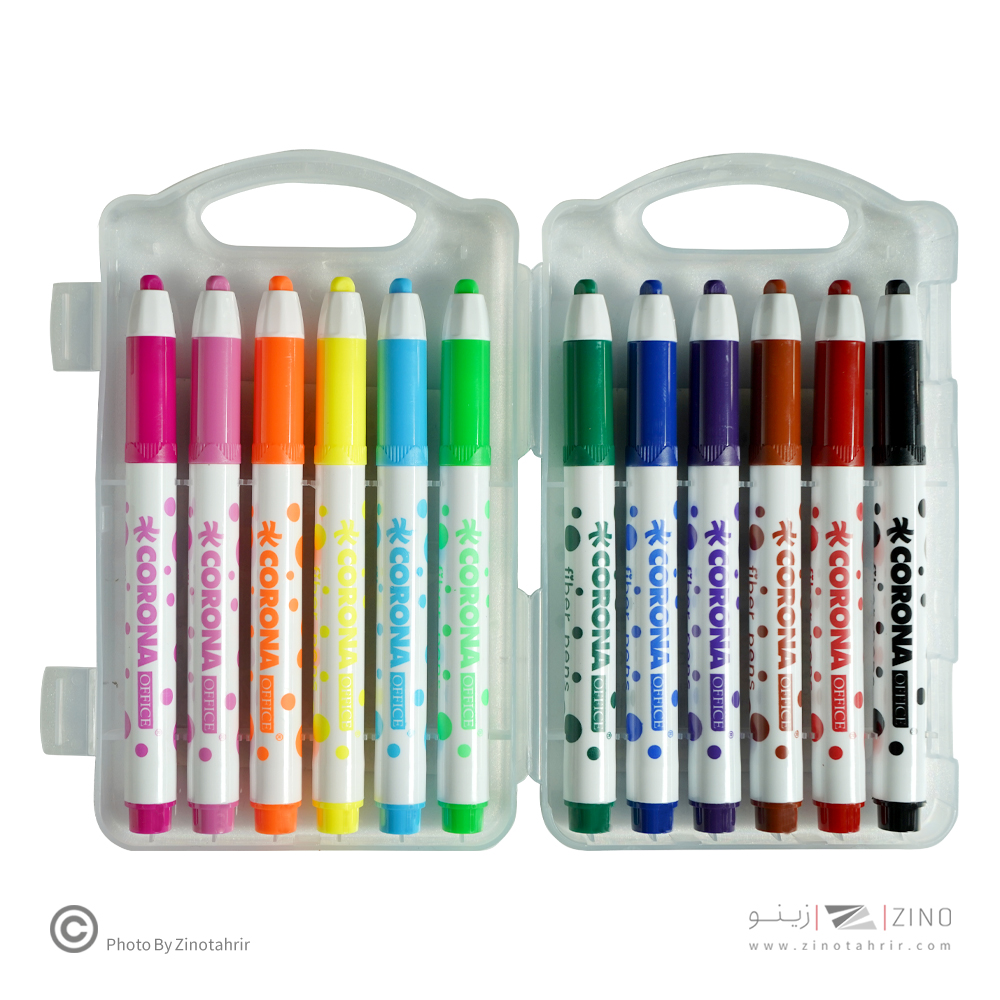 ماژیک نقاشی12رنگ جعبه طلقی کرونا کدWH6705-12